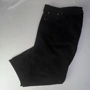 Levis 501 Jeans Mens 56x28 Black Button Fly Straight Leg Denim WaterLess